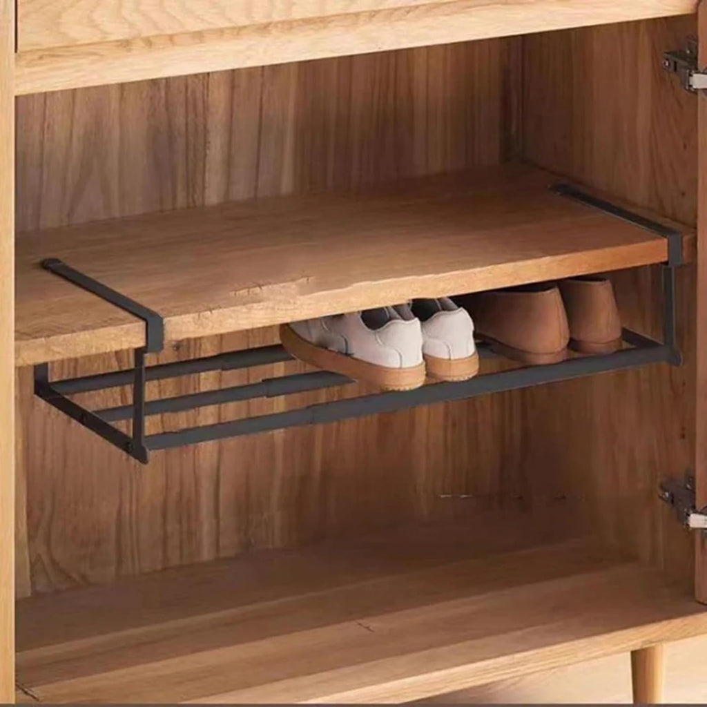 Adjustable Expandable Hanging Shoe Rack | Under Cabinet Organizer Shelf  Space-Saving Storage for Shoes, Kitchenware, and Bathroom Essentials