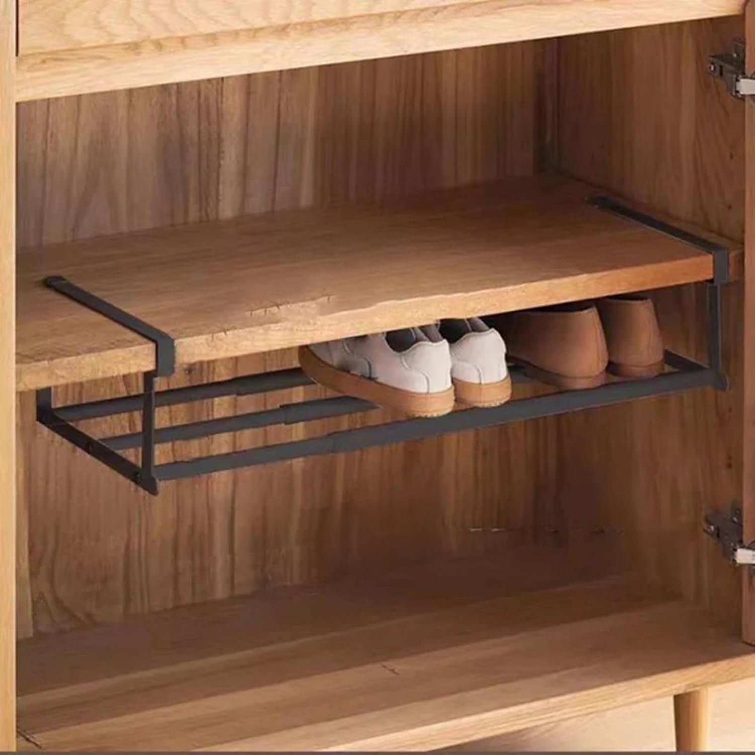 Adjustable Expandable Hanging Shoe Rack | Under Cabinet Organizer Shelf  Space-Saving Storage for Shoes, Kitchenware, and Bathroom Essentials