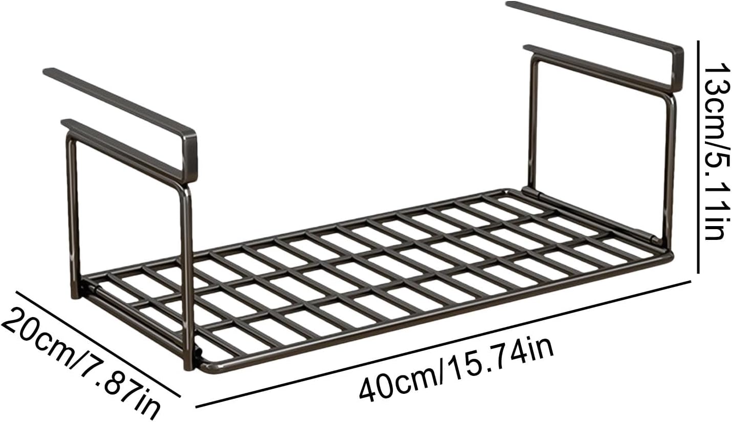Over-the-Cabinet Metal Shoe Rack – Hanging Organizer Shelf, No-Drill Storage for Kitchen, Bathroom, Closet