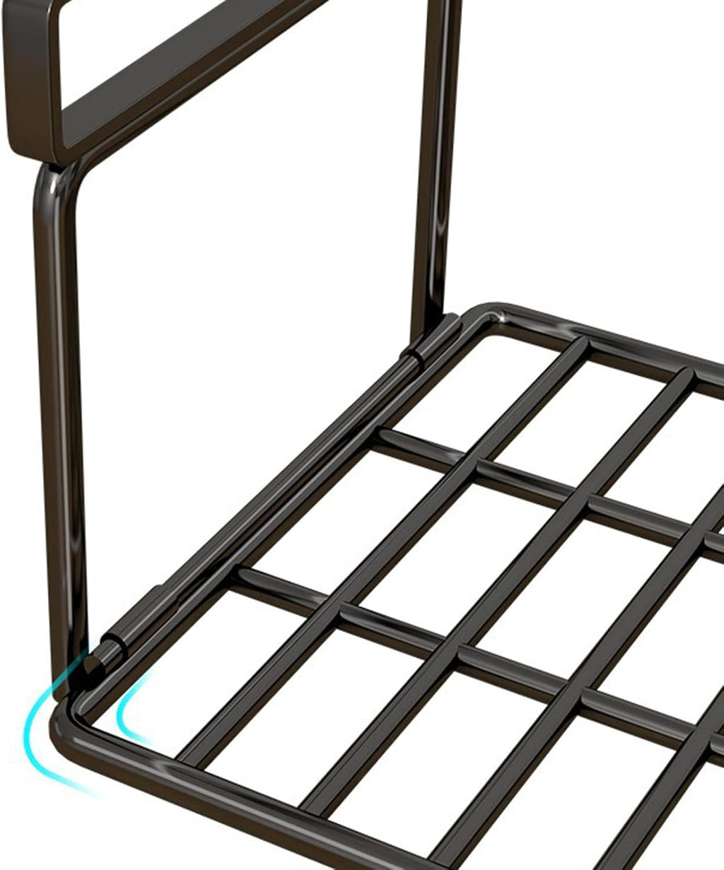 Over-the-Cabinet Metal Shoe Rack – Hanging Organizer Shelf, No-Drill Storage for Kitchen, Bathroom, Closet