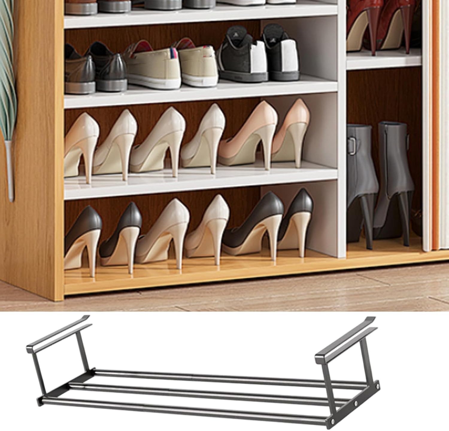 Under-Shelf Hanging Storage Rack – Heavy-Duty Metal Organizer for Kitchen, Bathroom, Closet, and Entryway