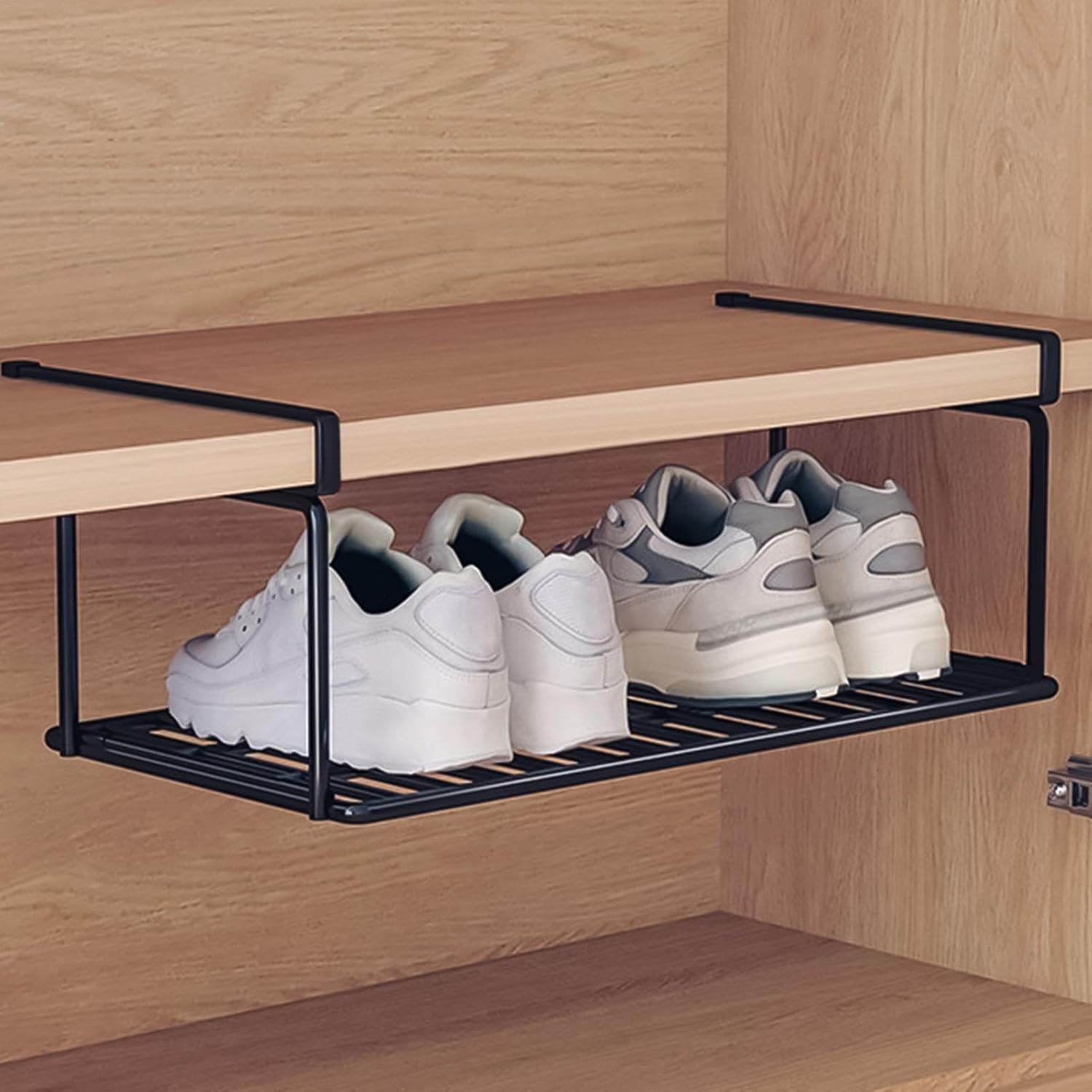 Over-the-Cabinet Metal Shoe Rack – Hanging Organizer Shelf, No-Drill Storage for Kitchen, Bathroom, Closet
