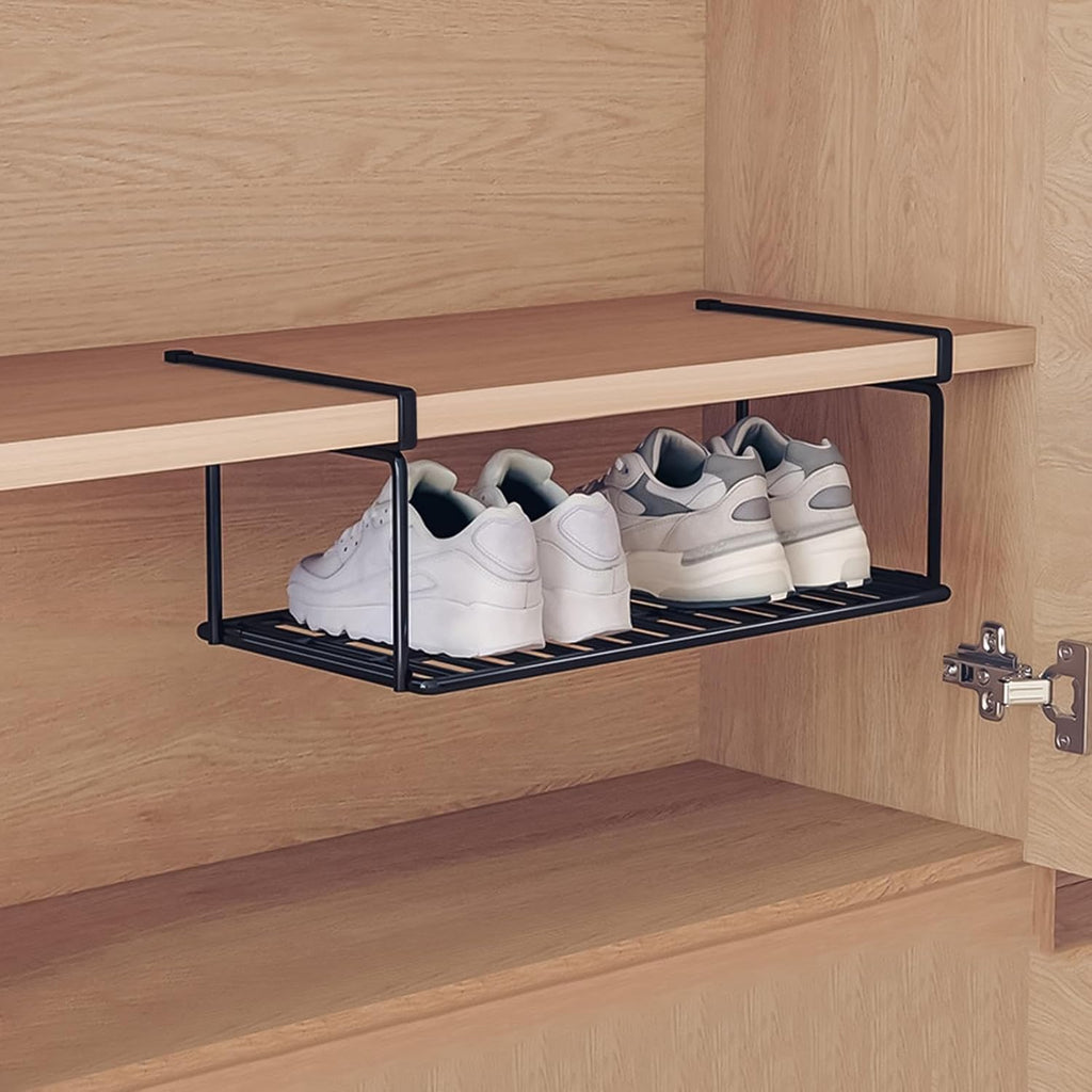 Over-the-Cabinet Metal Shoe Rack – Hanging Organizer Shelf, No-Drill Storage for Kitchen, Bathroom, Closet