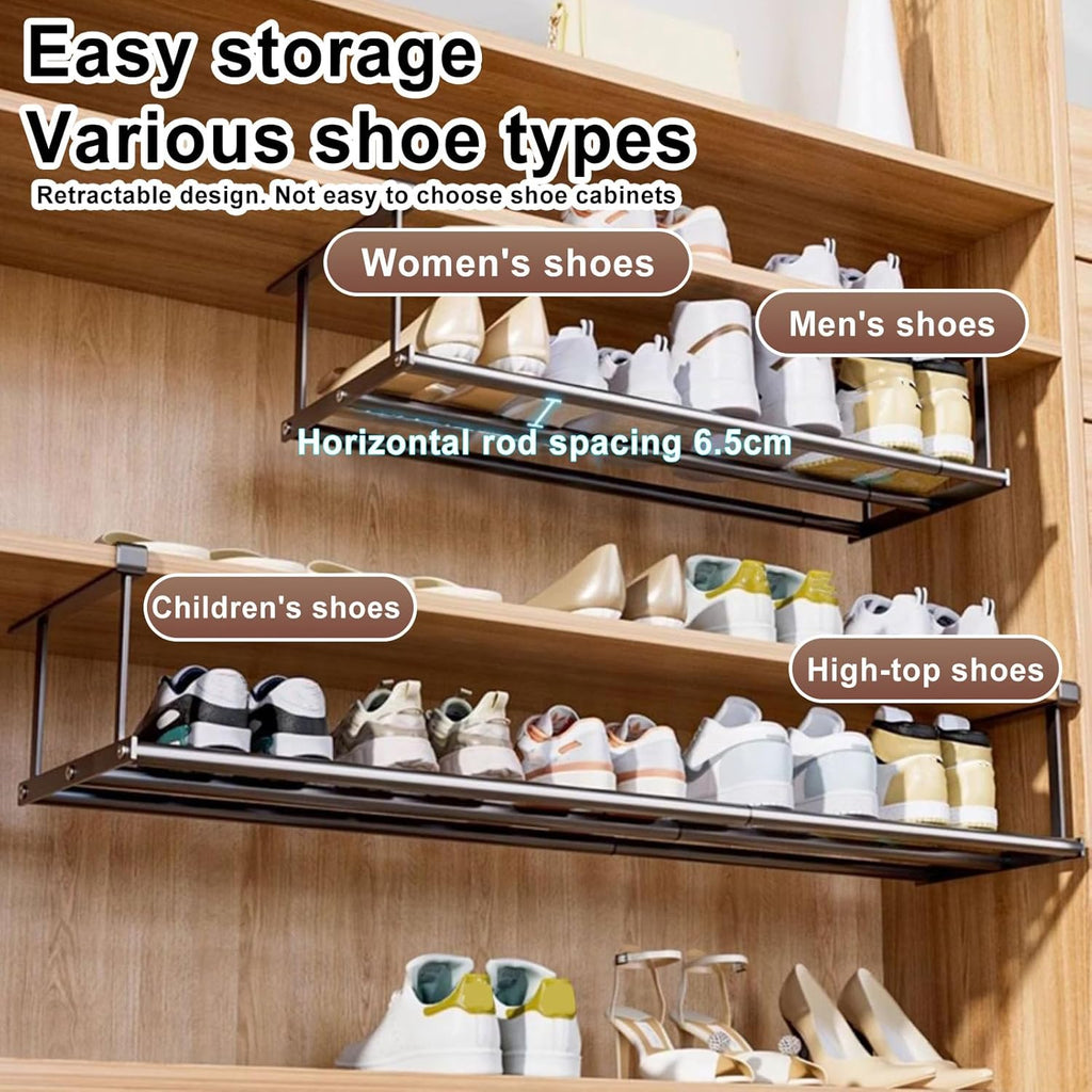 Under-Shelf Hanging Storage Rack – Heavy-Duty Metal Organizer for Kitchen, Bathroom, Closet, and Entryway